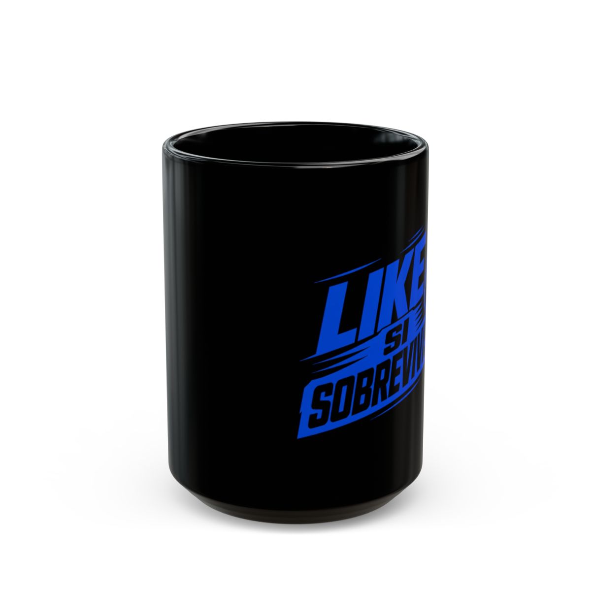 Rubius "Like si sobreviviste 🎮" Black Mug - alternate angle 4, merchandise