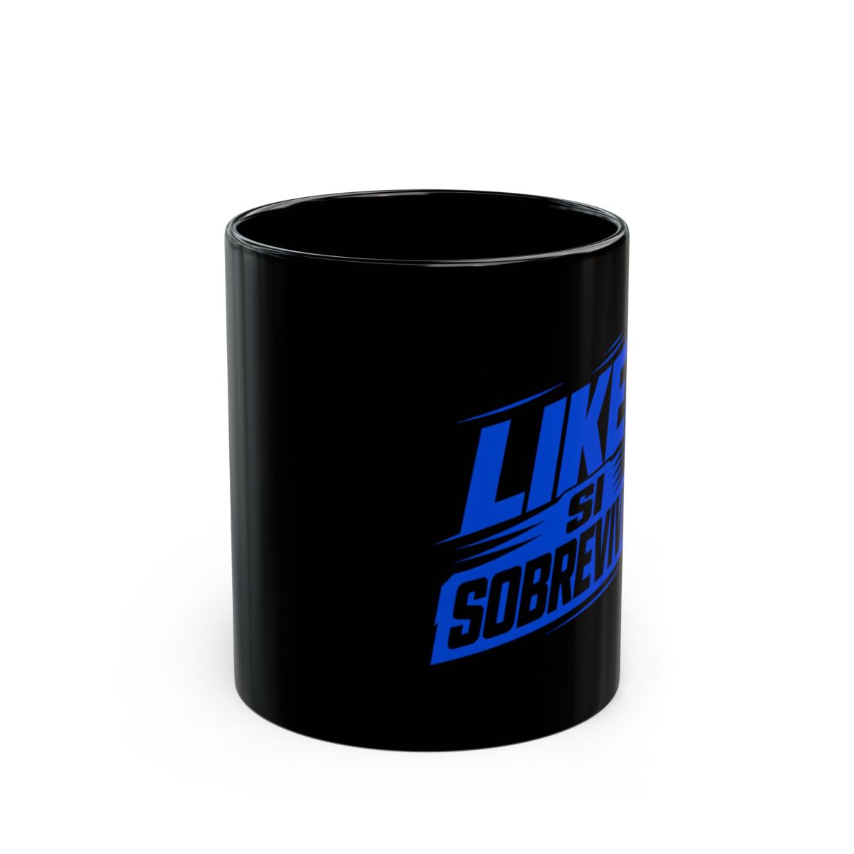 Rubius "Like si sobreviviste 🎮" Black Mug - alternate angle 1, merchandise