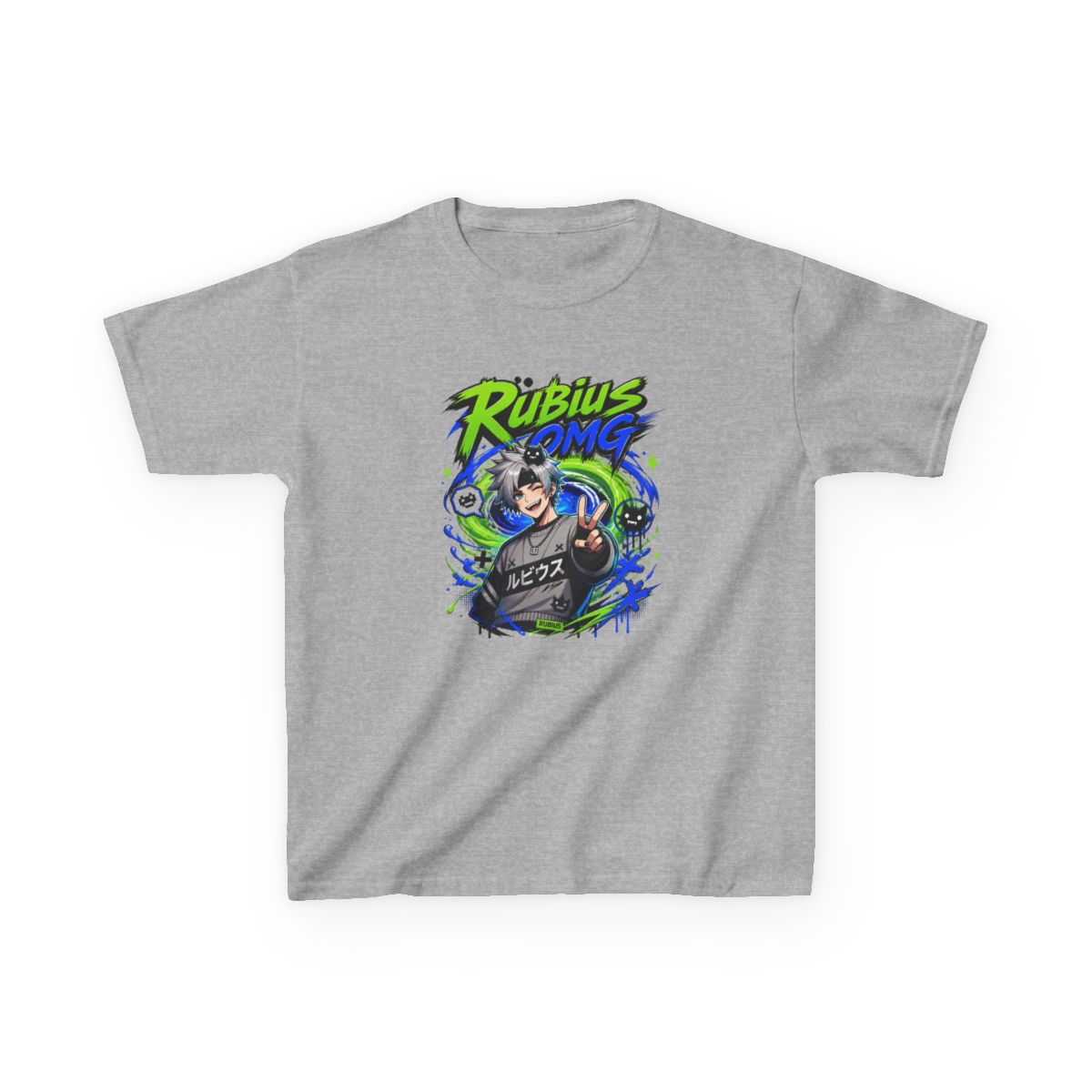 Rubius "VTuber avatar" Kids Tee - alternate angle 2, merchandise