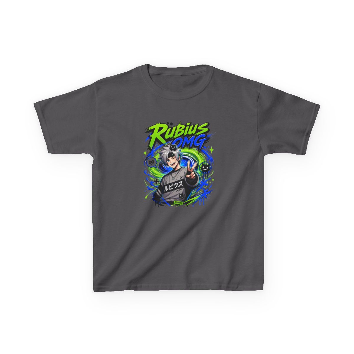 Rubius "VTuber avatar" Kids Tee - alternate angle 3, merchandise